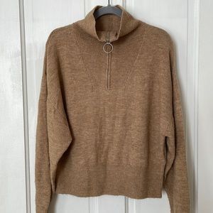 - h&m tan half-zip collared sweater -